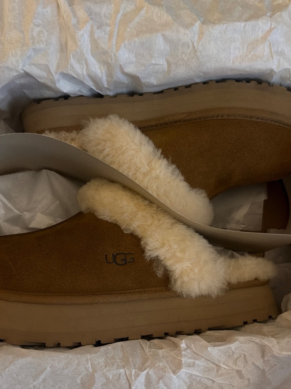 UGG Women's Platform Disquette Slippers In Chestnut